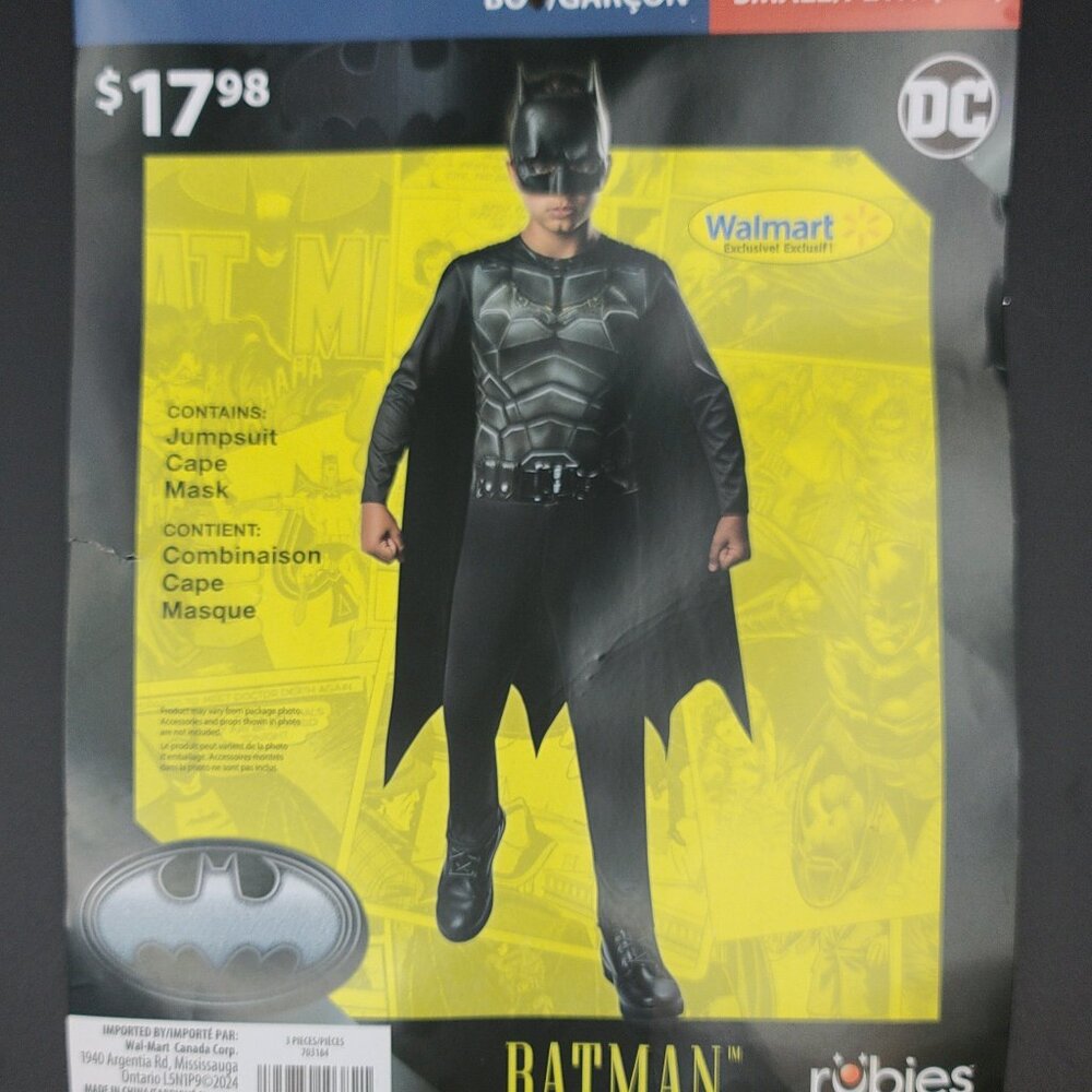 DC Comics Batman Boys Dress Up Costume , 4-5, NWT